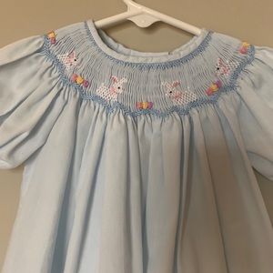 Smocked Sweet Bunny Dress for Spring.  9 mo.